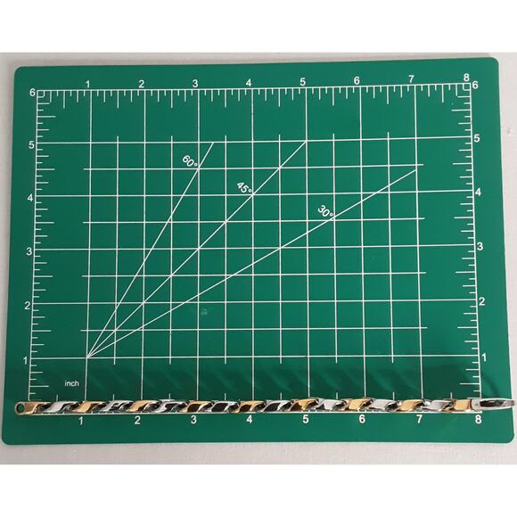 BlackJack! Chunky Stainless Steel Chain Bracelet Gold And Silver Two Tone Links - Picture 10 of 10